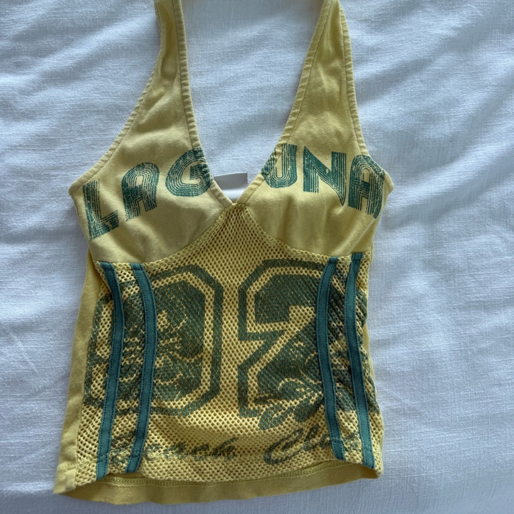 Urban Outfitters Yellow and Green Crop Top